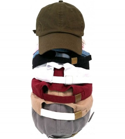 Baseball Caps Classic Washed Cotton Baseball Dad Hat Cap Iron Buckle Strap Olive - Burgundy - CV187EGUQWT $14.01