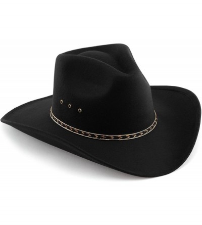 Cowboy Hats Child Pinch Front Faux Felt Cowboy Hat Black - CB120IBU0H5 $20.49