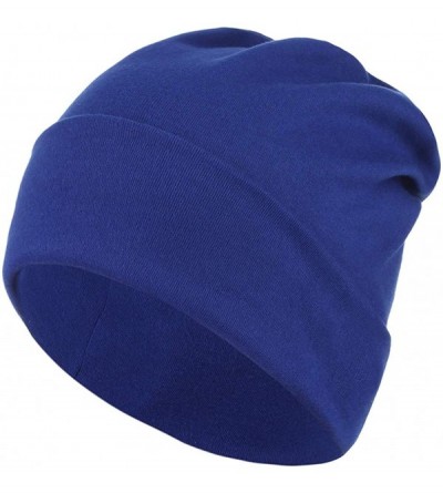 Skullies & Beanies Women Men Slouch Skull Cap Oversize Knit Beanie Hat Long Baggy Hip-hop Winter Summer Hat - Royal Blue - C7...
