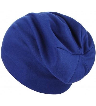Skullies & Beanies Women Men Slouch Skull Cap Oversize Knit Beanie Hat Long Baggy Hip-hop Winter Summer Hat - Royal Blue - C7...
