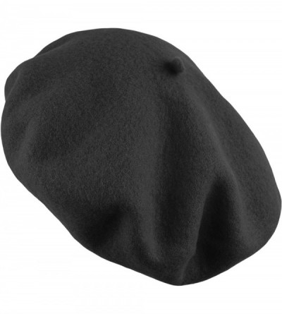 Berets Women's Wool French Beret Cozy Stretchable Beanie Unisex Artist Cap One Size - Charcoal - CI18ATIZR8N $18.14