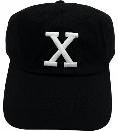 Baseball Caps X Hat Dad Hat Baseball Cap Embroidered Cap Adjustable Cotton Hat Plain Cap - Black - CE18L32XQU2 $10.76