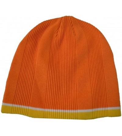 Skullies & Beanies Men's Cuffless Beanie Knit Hat Orange Yellow - CF12C14J5Q9 $28.43