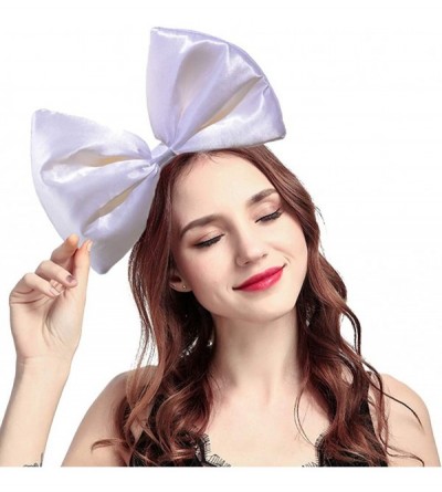 Headbands Women Huge Bow Headband Cute Bowknot Hair Hoop for Halloween Cosplay - White - CI18QG03M6C $8.91