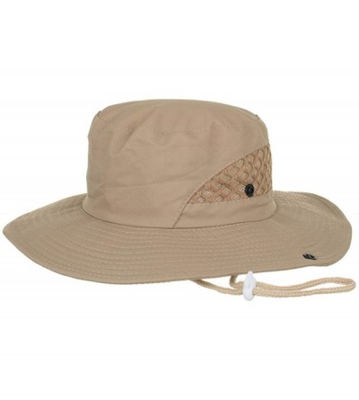 Skullies & Beanies Summer Outdoor Sun Hat Sun Protection Bucket Hat Mesh Hat Drying Fishing Cap for Women&Men - Khaki - CM18T...