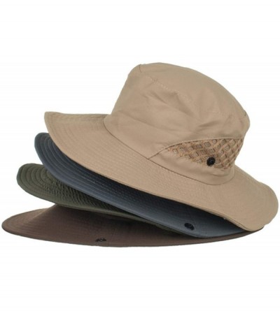 Skullies & Beanies Summer Outdoor Sun Hat Sun Protection Bucket Hat Mesh Hat Drying Fishing Cap for Women&Men - Khaki - CM18T...