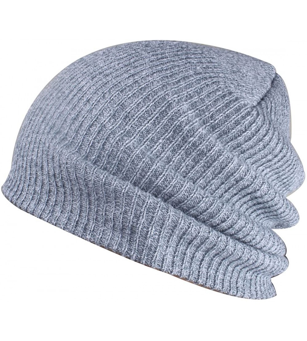 Skullies & Beanies Slouchy Winter Hats Knitted Beanie Caps Soft Warm Ski Hat - Light Grey - CN12K49KKWV $9.55