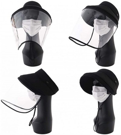 Sun Hats UPF 50 Sun Hats for Women Wide Brim Safari Sunhat Packable with Neck Flap Chin Strap Adjustable - 00001black - CA199...