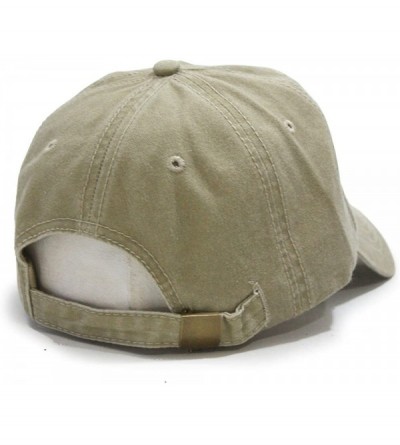 Baseball Caps Vintage Washed Dyed Cotton Twill Low Profile Adjustable Baseball Cap - Khaki 73b - CK186928INC $11.03