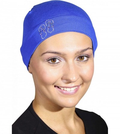 Skullies & Beanies Womens Soft Sleep Cap Comfy Cancer Hat with Studded Flip-Flops Applique - Royal - C212ODX839N $36.70