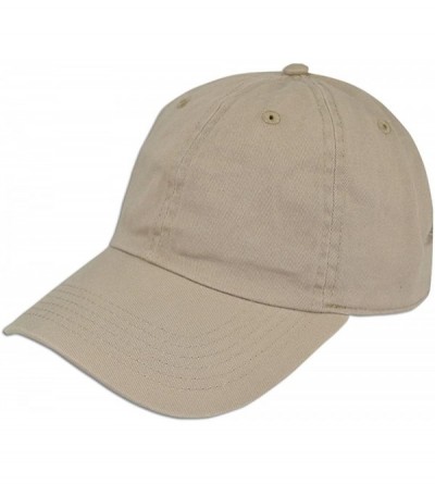 Baseball Caps Cotton Classic Dad Hat Adjustable Plain Cap Polo Style Low Profile Unstructured 1400 - Khaki - CM12O375PIH $21.49