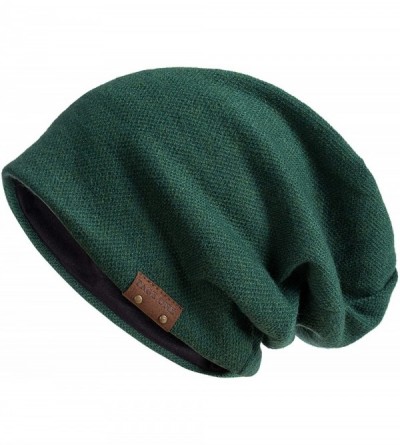 Skullies & Beanies Mens Slouchy Beanie Winter Warm Comfortable Cozy Skull Cap Chunky Baggy Oversized Hat - Green - CB18UZC498...