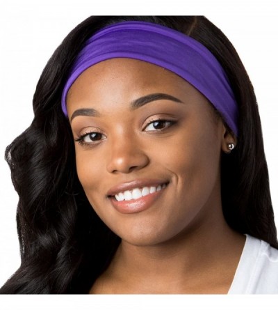 Headbands Xflex Basic Adjustable & Stretchy Wide Softball Headbands for Women Girls & Teens - Lightweight Basic Purple - CK17...
