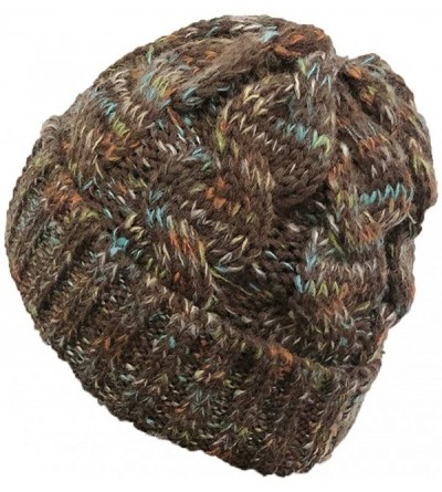 Skullies & Beanies New Women Keep Warm Winter Casual Knitted Hat Wool Hemming Hat Ski Hat - Coffee3 - CZ1932LQEOS $9.95