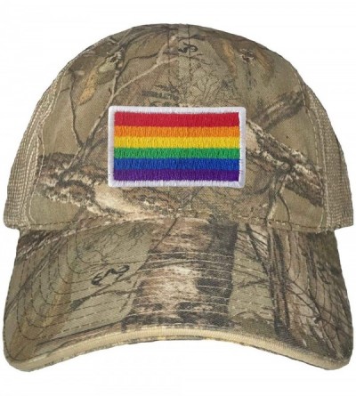 Baseball Caps Adult Rainbow Gay & Lesbian Pride Flag Embroidered Distressed Trucker Cap - Realtree Xtra/ Khaki - CE180RGW0UQ ...