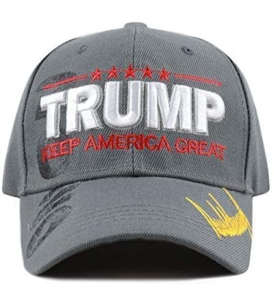Baseball Caps Trump 2020 Keep America Great 3D Embroidery American Flag Baseball Cap - 019 Grey - C718WQ0G7YZ $11.33