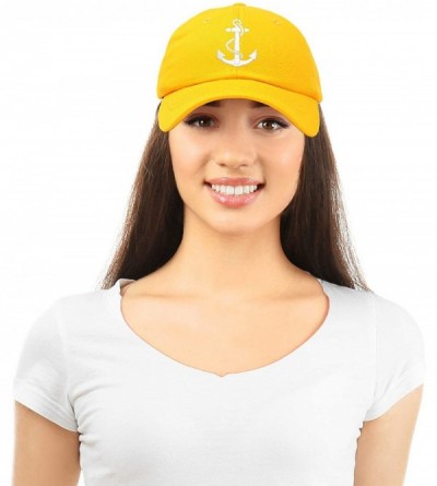 Baseball Caps Anchor Hat Sailing Baseball Cap Women Beach Gift Boating Yacht - Gold - CW18WI2RWYO $25.09