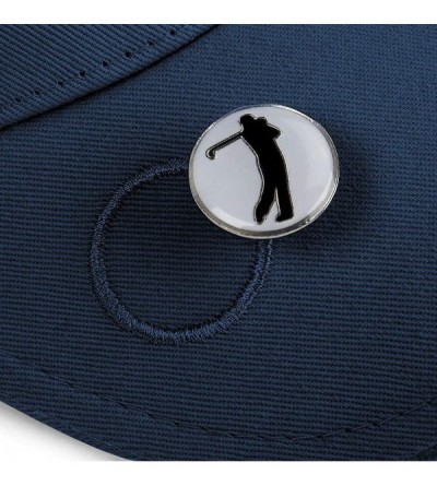 Baseball Caps Unisex Pro-Style Ball Mark Golf Cap - White/French Navy - CN11I91VBMZ $11.50