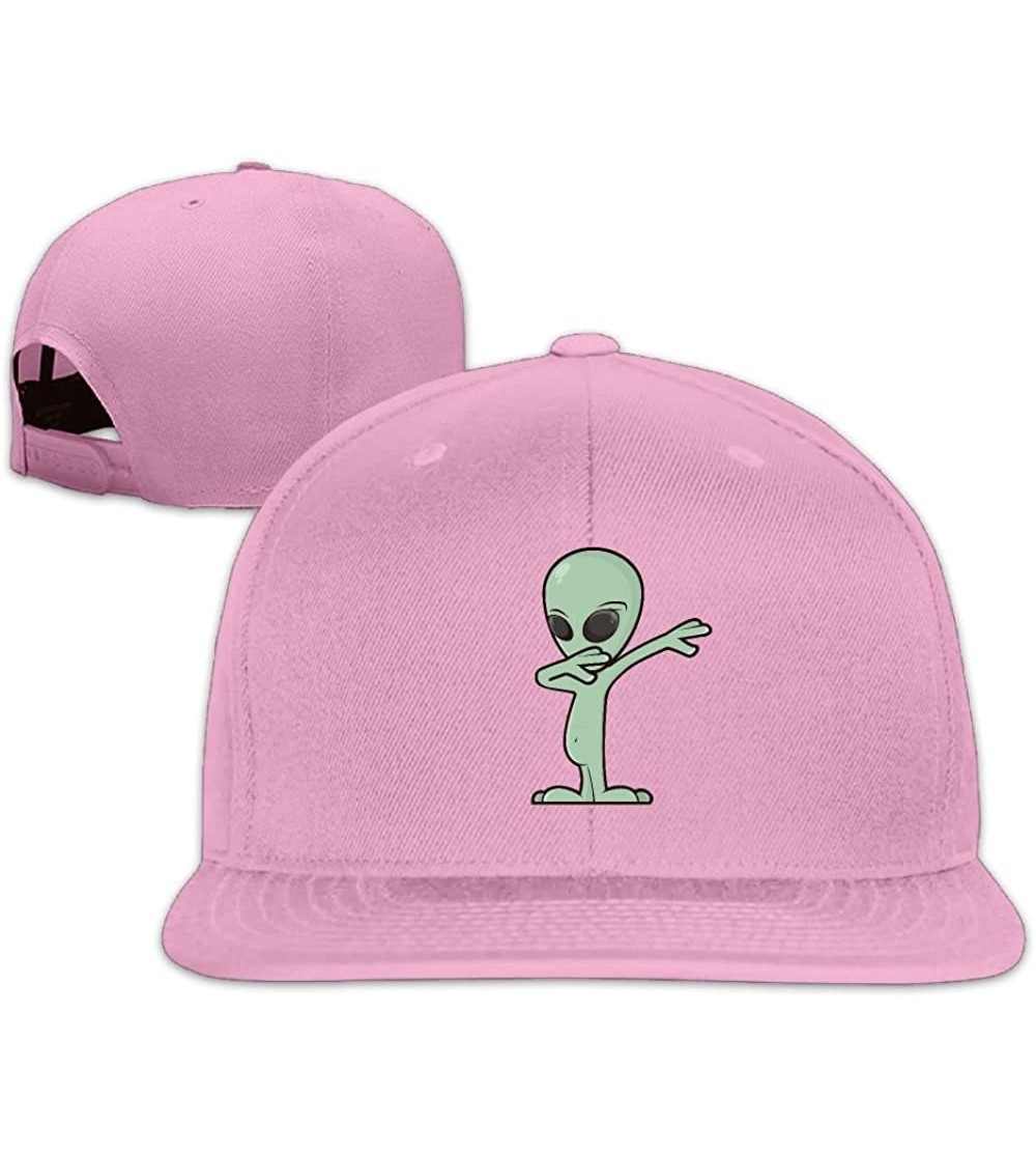 Sun Hats Cute Alien Dabbing Funny Dab Dance Snapback Hip Hop Flat Bill Baseball Caps for Men Women - Pink - CG1879HR0HI $13.67
