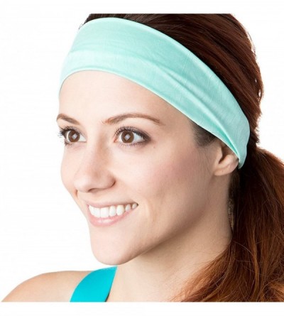 Headbands Adjustable & Stretchy Crushed Xflex Wide Headbands for Women Girls & Teens - Black & Mint Crushed 2pk - CR18396XWN2...