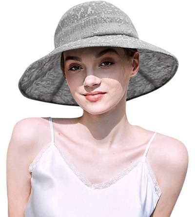 Bucket Hats Packable Sun Hats for Women with UV Protection Stylish Floppy Travel Hat - Gray - C418R44KLM2 $12.30