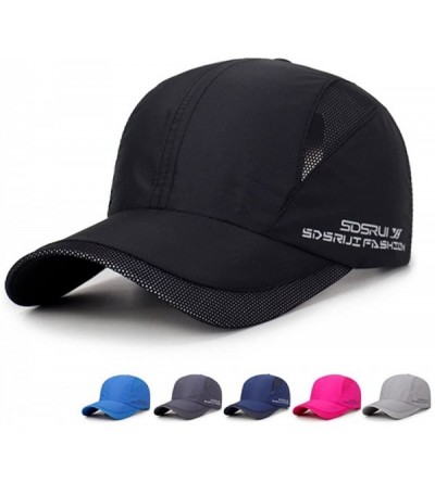 Baseball Caps Breathable Outdoor UV Protection Cap Lightweight Quick Drying Summer Sports Sun Caps - Rose Red - C718EIST9ID $...