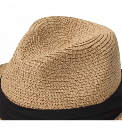 Sun Hats Women Straw Panama Hat Felt Fedora Beach Sun Hat Vintage Headband Wide Brim Straw Roll up Hat UPF 30+ - CT1947KEZI0 ...