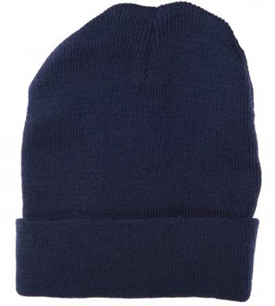 Skullies & Beanies 100% Wool Hats for Men and Women - Beanie Caps for Winter- Sports Teams and More! - Dark Navy - CW11BRH70F...
