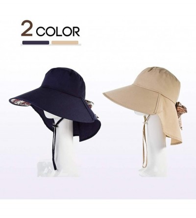 Sun Hats Packable SPF 50 Ponytail Sun Hat for Women Summer Neck Shade Gardening Fishing Khaki 56-58cm - CW18OR6UM96 $12.88