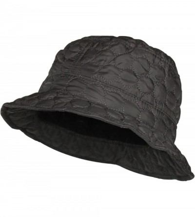 Rain Hats Packable Water Repellent Quilted Bucket Rain Hat w/Adjustable Drawstring - Grey - CK12NBWZYET $26.03