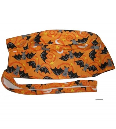 Skullies & Beanies Scrub Hat Halloween Black Bats Fabric Cap Do-Rag Skull - CQ12N16LD2D $22.69