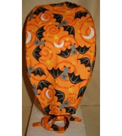 Skullies & Beanies Scrub Hat Halloween Black Bats Fabric Cap Do-Rag Skull - CQ12N16LD2D $22.69