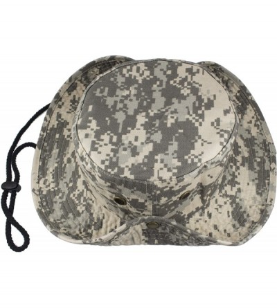 Sun Hats 100% Cotton Stone-Washed Safari Booney Sun Hats - Gray Digital Camo - CC18HZNO3I5 $9.37