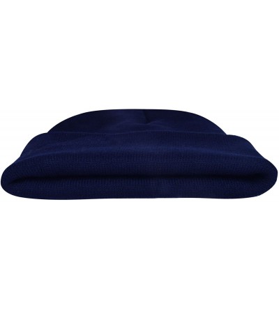 Skullies & Beanies Warm Winter Hat Knit Beanie Skull Cap Cuff Beanie Hat Winter Hats for Men - Navy - CJ12J0HSVQ5 $6.24
