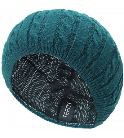 Berets Womens Snood Hairnet Headcover Knit Beret Beanie Cap Headscarves Turban-Cancer Headwear for Women - Green - CH1800I8CL...