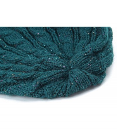 Berets Womens Snood Hairnet Headcover Knit Beret Beanie Cap Headscarves Turban-Cancer Headwear for Women - Green - CH1800I8CL...