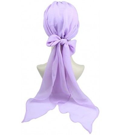 Skullies & Beanies Chemo Headwear Headwrap Scarf Cancer Caps Gifts for Hair Loss Women - Light Purple - C618EIN0S7W $15.47