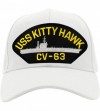 Baseball Caps USS Kitty Hawk CV-63 Hat/Ballcap Adjustable One Size Fits Most - White - CS18SD2UUR4 $47.61