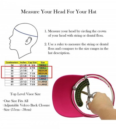 Visors Sun Sports Visor Men Women - 100% Cotton Cap Hat - Hot Pink - CQ17YT8SMWX $11.22