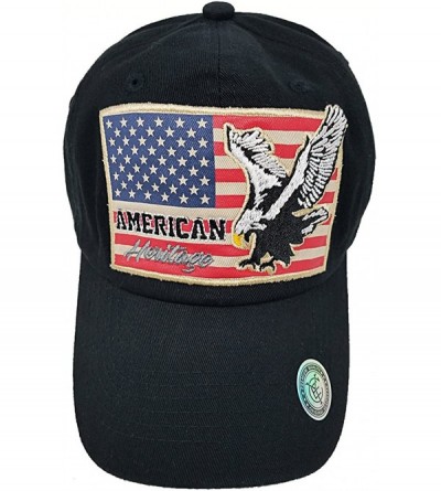 Baseball Caps USA American Flag Eagle Vintage Baseball Cap Men Women Mesh Cotton Hat - Cotton Black B - CT18E06CA8A $12.19