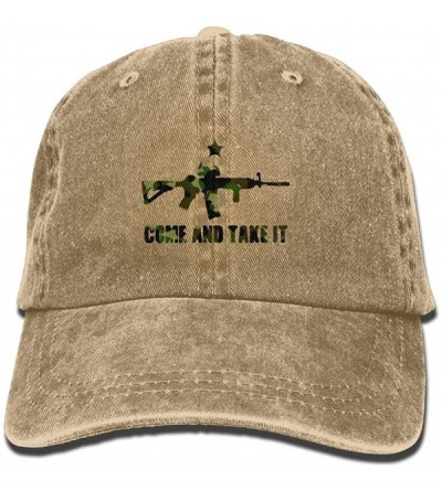 Skullies & Beanies Ar-15 Come and Take It Adult Sport Adjustable Baseball Cap Cowboy Hat - Natural - CV18653ZZAX $29.64