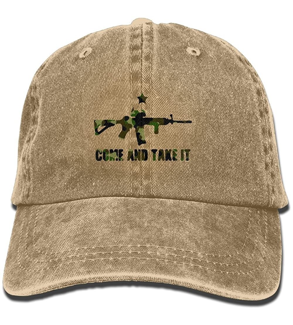 Skullies & Beanies Ar-15 Come and Take It Adult Sport Adjustable Baseball Cap Cowboy Hat - Natural - CV18653ZZAX $16.27