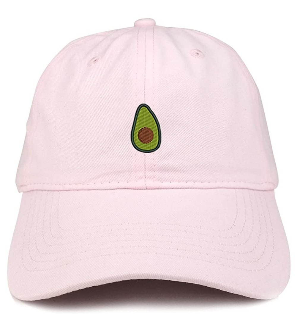 Baseball Caps Avocado Embroidered Low Profile Cotton Cap Dad Hat - Light Pink - CF185HNNY2Q $16.51