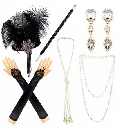 Headbands 1920s Accessories Themed Costume Mardi Gras Party Prop additions to Flapper Dress - Set 8 - CP18EKCWH0R $13.57