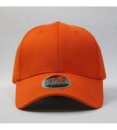 Baseball Caps Plain Pro Cool Mesh Low Profile Adjustable Baseball Cap - Orange - CS18I6EWM6Y $10.25
