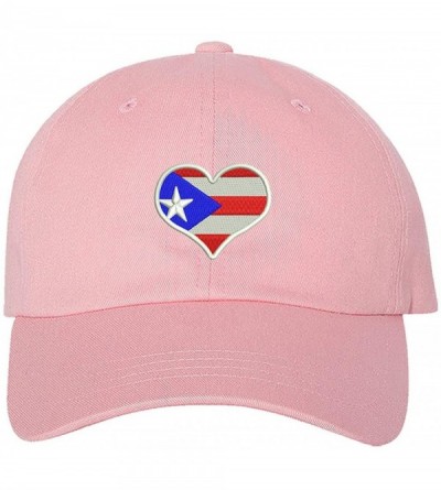 Baseball Caps Puerto Rico Flag Heart Unisex Baseball Hat - Light Pink - CN195HCR8YA $15.12