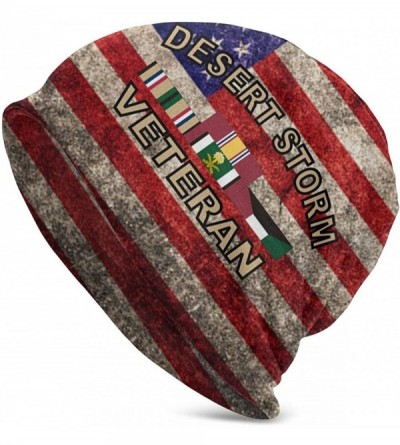Skullies & Beanies Desert Storm Veteran Unisex Warm Hat Knit Hat Skull Cap Beanies Cap - Black - CX18ZKG20YZ $31.47