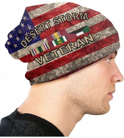 Skullies & Beanies Desert Storm Veteran Unisex Warm Hat Knit Hat Skull Cap Beanies Cap - Black - CX18ZKG20YZ $18.63