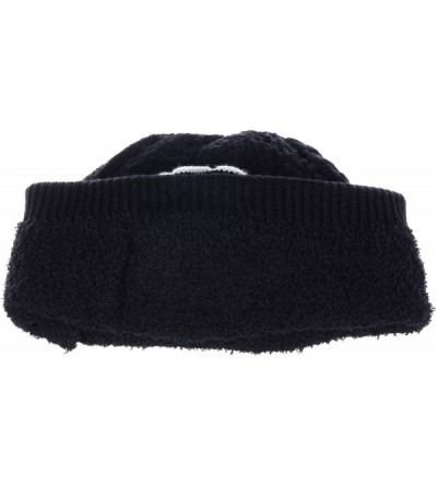 Skullies & Beanies Womens Warm Lined Flower Cable Knit Winter Beanie Hat Retro Chic Many Styles - H5247black - C412MZPD04V $1...