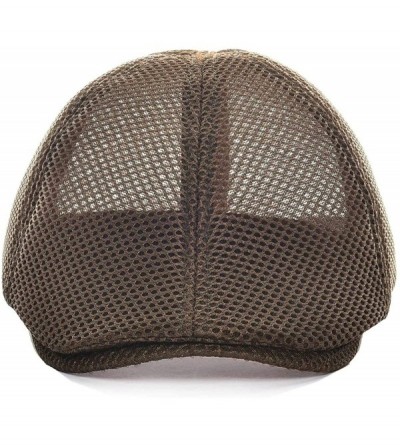 Newsboy Caps Men Breathable Mesh Summer Hat Newsboy Beret Ivy Cap Cabbie Flat Cap - Style2- Coffee - CV18U082LDS $19.45